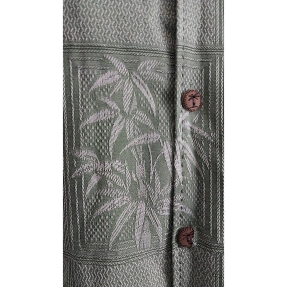 100% Silk Hawaiian Shirt Vintage Jamaica Jaxx, Palm Trees, Size 2XL, Green - Picture 4 of 7